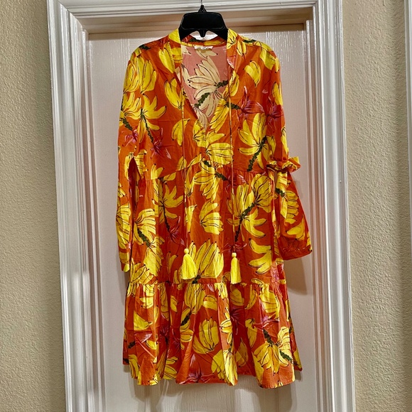 Boho Dress Coverup Tropical V Neck - Picture 1 of 6